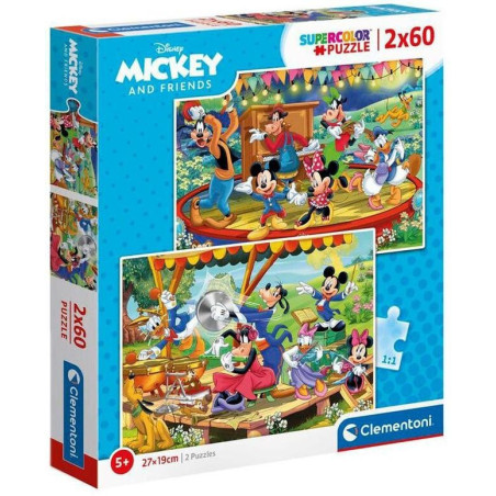 PUZZLE 60 PZS X 2 MICKEY AND FRIENDS - CLEMENTONI 21620