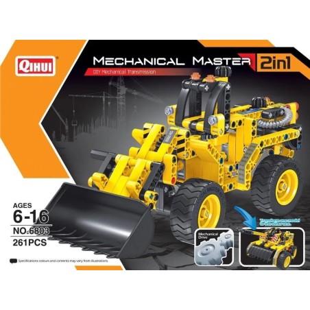 MECHANICAL MASTER: BULLDOZER & TANQUE 2 en 1 (261 pzs) - QIHUI 6803