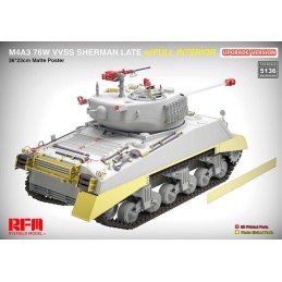 CARRO DE COMBATE M-4 A3 76W VVSS SHERMAN (Late) Interiores Avanzado -Escala 1/35- Rye Field Model RM5136