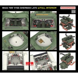 CARRO DE COMBATE M-4 A3 76W VVSS SHERMAN (Late) Interiores Avanzado -Escala 1/35- Rye Field Model RM5136