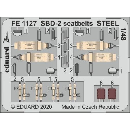 FOTOGRABADO CINTURONES SBD-2 -Escala 1/48- Eduard FE1127