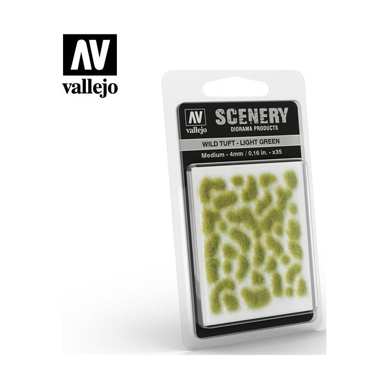 WILD TURF - LIGHT GREEN L: 4 mm x 35 unidades - Acrylicos Vallejo SC407