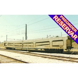 VAGON PLATAFORMA AUTOEXPRESO RENFE TIPO DDMA - COLOR BLANCO CON REJILLAS ANTIVANDALICAS - ESCALA H0 - ELECTROTREN HE4043