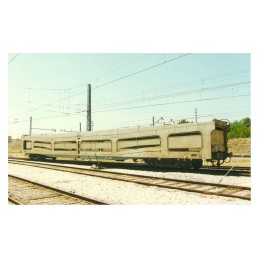 VAGON PLATAFORMA AUTOEXPRESO RENFE TIPO DDMA - COLOR BLANCO CON REJILLAS ANTIVANDALICAS - ESCALA H0 - ELECTROTREN HE4043