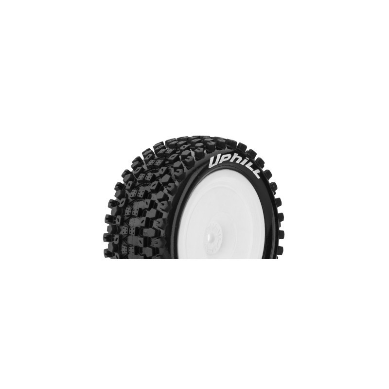 NEUMATICOS TRASEROS (2 UNIDS) UPHILL  LLANTA BLANCA PARA BUGGY ESCALA 1/10 HEX-12mm LOUISE  T3279SWKR