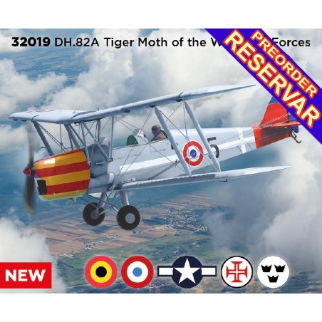 de HAVILLAND D.H. 82 A TIGER MOTH (World Air Forces) -Escala 1/32- ICM 32019