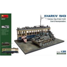 Diorama: Kharkiv 1943: Tranvia & Cañon de asalto Stug III Ausf. G + Tripulacion -Escala 1/35- MiniArt 36067