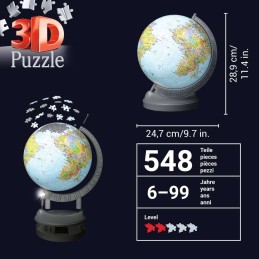 PUZZLE 3D 540 PZAS GLOBO TERRAQUEO CON LUZ - RAVENSBURGER 11549