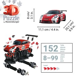 PUZZLE 3D 152 PZAS PORSCHE 911 GT3 CUP SALZBURG - RAVENSBURGER 11558