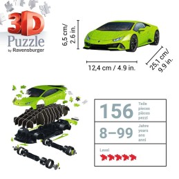 PUZZLE 3D 156 PZAS LAMBORGHINI HURACAN EVO VERDE - RAVENSBURGER 11559