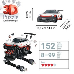 PUZZLE 3D 152 PZAS PORSCHE 911 GT3 CUP - RAVENSBURGER 11557