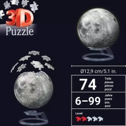 PUZZLE 3D 72 PZAS GLOBO LUNAR CON LUZ  - RAVENSBURGER 11586