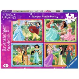 PUZZLE PRINCESAS DISNEY - 4 X 42 PIEZAS - RAVENSBURGER 05170