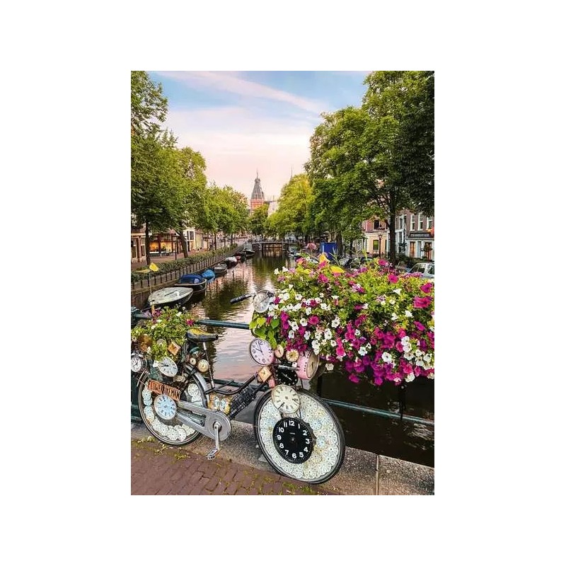 PUZZLE 1000 PZAS BICICLETA Y FLORES EN AMSTERDAM (50x70cms) RAVENSBURGER 12000780