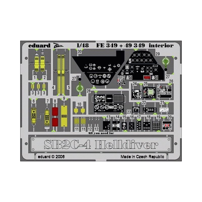 FOTOGRABADO CABINA SB2C-4 HELLDIVER -Escala 1/48- Eduard FE349