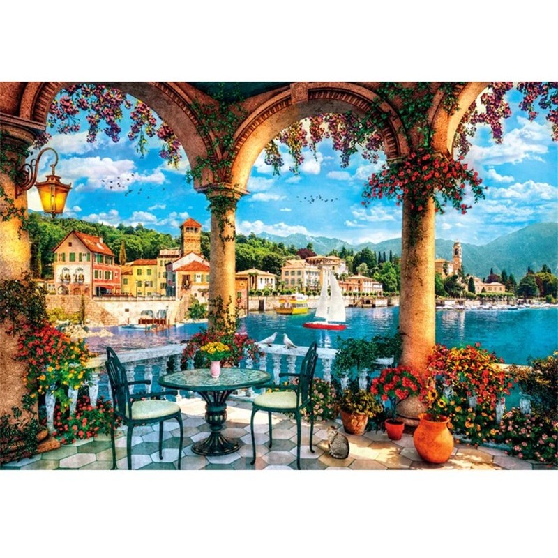 PUZZLE 1000 PZS BALCON AL LAGO COMO (50 X 70 CMS) - CLEMENTONI 39880