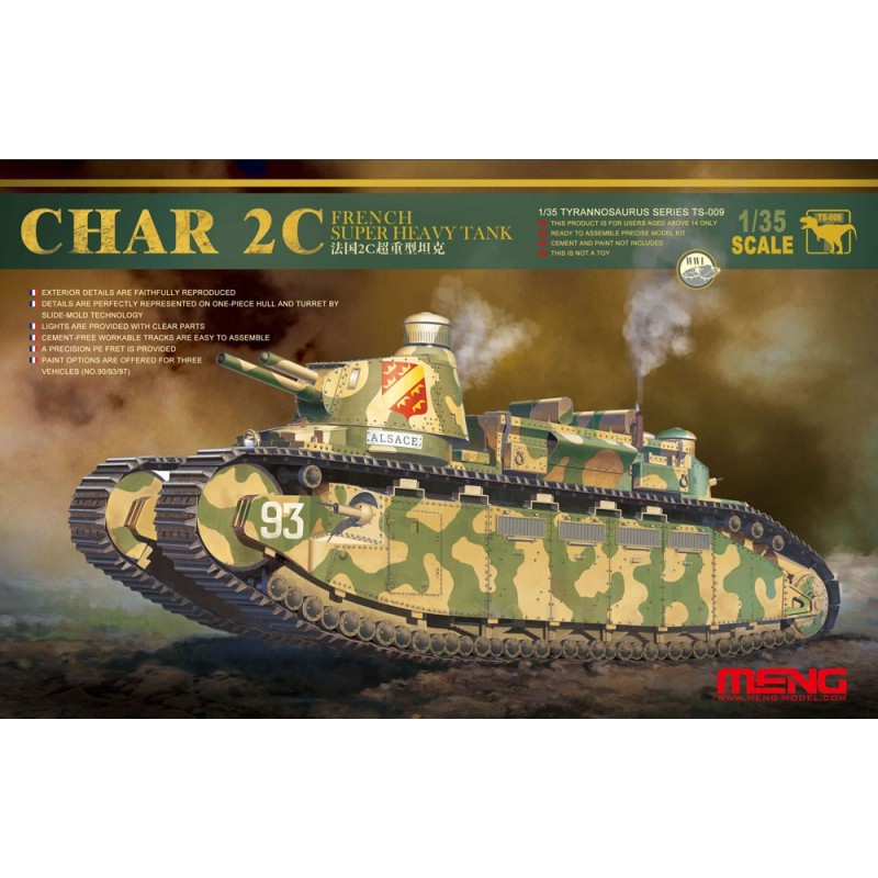 CARRO DE COMBATE SUPERPESADA CHAR 2C - ESCALA 1/35 - MENG TS-009