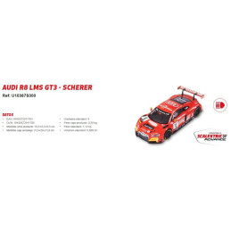 AUDI R8 LMS GT3 Scherer" -Escala 1/32- SCALEXTRIC U10387S300"
