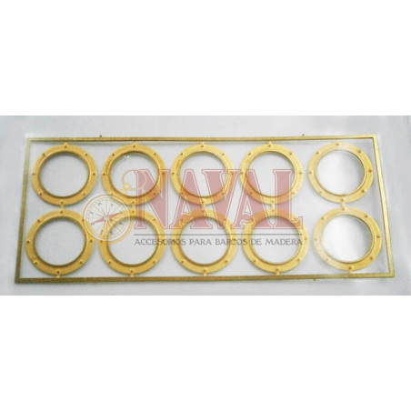 OJO DE BUEY 15 mm CON PLACA DE PLASTICO TRANSPARENTE (10 unidades)