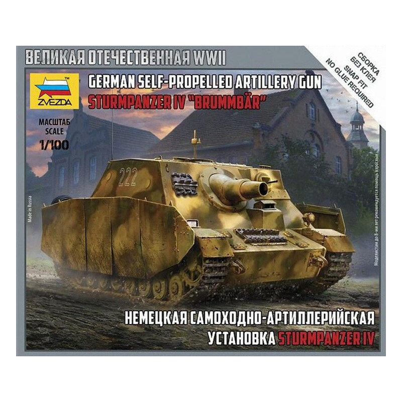 CAÑON DE ASALTO Sd. Kfz. 166 BRUMMBAR -Escala 1/100- Zvezda 6244