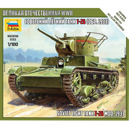 CARRO DE COMBATE T-26 Mod. 1933 -Escala 1/100- Zvezda 6246