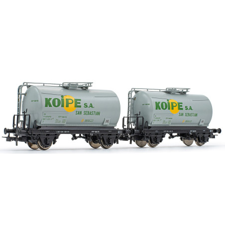 SET VAGONES CISTERNA 2 EJES (Gris) KOIPE" Ep. IV -Escala 1/87 - H0- Electrotren HE6029"