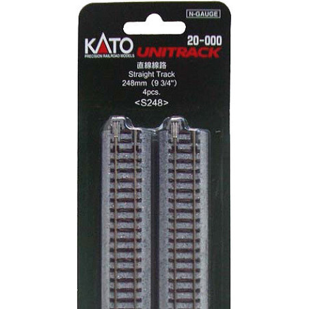 RECTA 248mm (BLISTER DE 4 RECTAS) - KATO S248