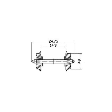 EJE VAGON H0 - ROCO 40197