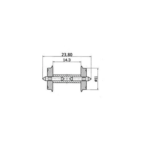 EJE VAGON NORMALIZADO NEN H0 - ROCO 40198