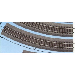 VIA RLB CURVA R6 (R: 604,40 mm) 30º -Escala h0 - 1/87- Roco 42526