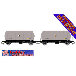 SET DE 2 VAGONES CISTERNA GAS PR - BUTANO SA - ESCALA H0 - EP.V - ELECTROTREN HE 6073