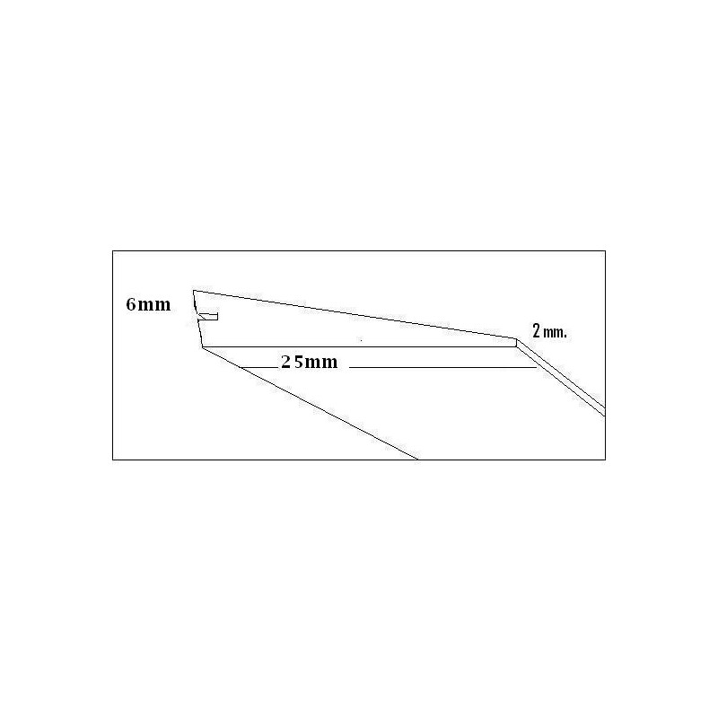 BALSA BORDE SALIDA (25 x 6 x 2 x 1.000 mm)