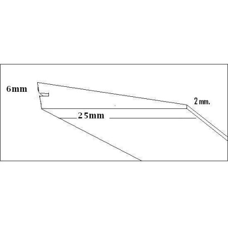 BALSA BORDE SALIDA (25 x 6 x 2 x 1.000 mm)