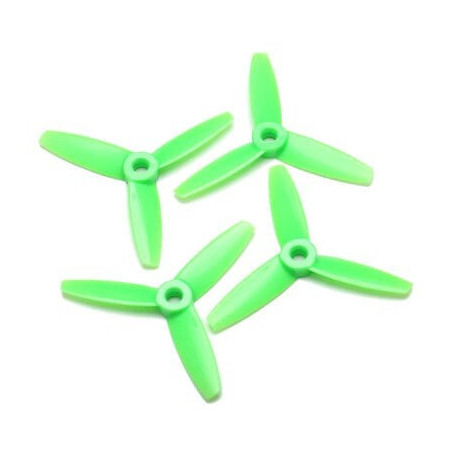 SET 4 HELICES TRIPALAS 4 x 4,5 (normal + invertida) VERDE - Gemfan 3934