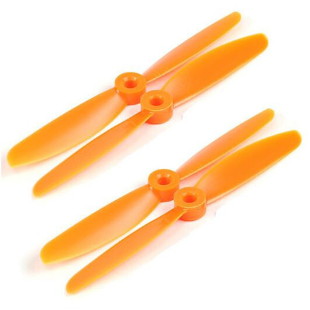 SET 4 HELICES BIPALAS 6 x 4,5 (normal + invertida) NARANJA - Gemfan 3778