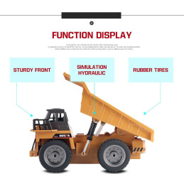 CAMION DUMPER RADIO CONTROL - ESCALA 1/18 - 6 CANALES - HUINA 1540